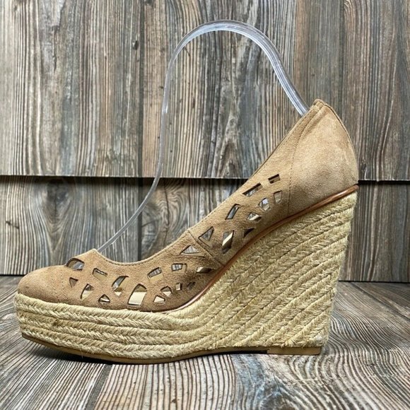 Calvin Klein Suede Espadrille Wedge Heels Sandals - Picture 2 of 10